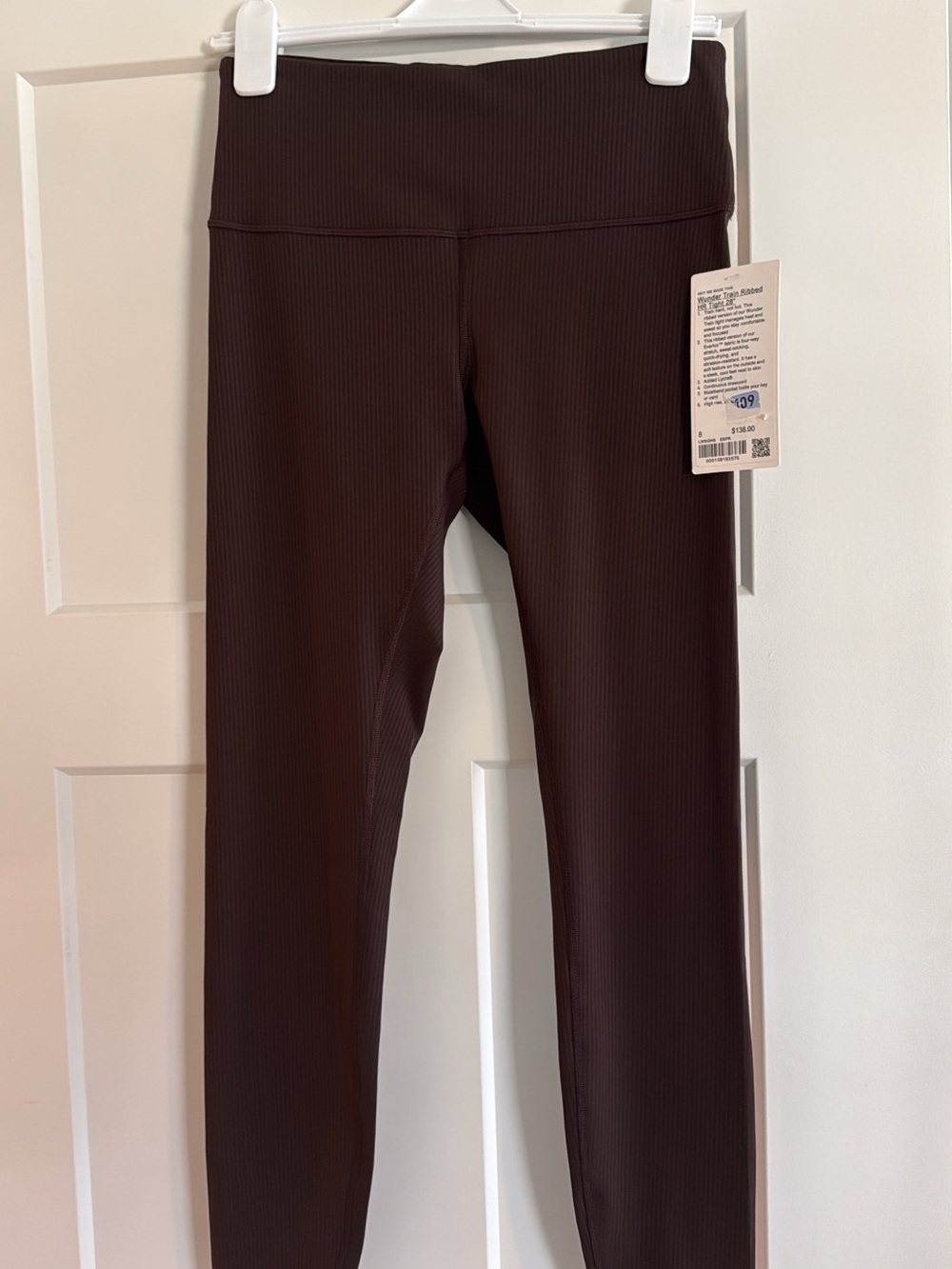 Lululemon Size 8 Wunder Train Ribbed Brown HR 28” leggings